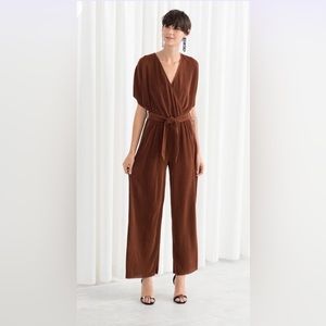 & Other Stories Rust Colored Wrap Jumpsuit